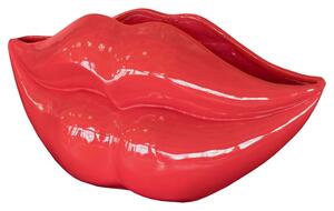 Alton Resin Lips Planter Sculpture In Red