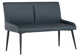 Malmo Faux Leather Dining Bench In Teal With Black Legs