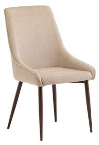 Jasper Fabric Dining Chair In Ivory With Wenge Legs