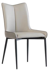 Newark Faux Leather Dining Chair In Grey And Light Grey