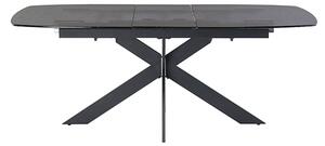 Natick Extending Bubble Glass Dining Table In Black