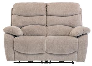 Toccoa Fabric Electric Recliner 2 Seater Sofa In Mink