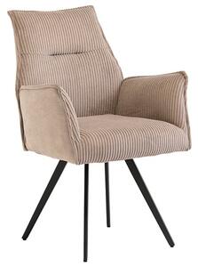 Reston Fabric Mix Dining Armchair In Oyster Corduroy