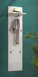 Maestro High Gloss Coat Rack With Shelf And Hooks In White