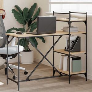 Chiltern Wooden Laptop Desk With 4 Shelves In Sonoma Oak