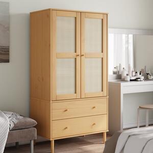 Fenland Wooden Wardrobe With 2 Door 2 Drawer In Brown