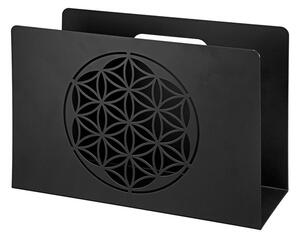 Brooklyn Metal Flower Of Life Magazine Rack In Black