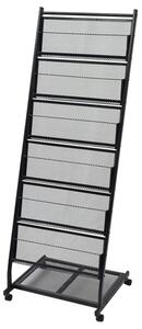 Hart Metal Magazine Rack With 6 Shelves In Black