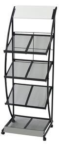 Hart Metal Magazine Rack With 4 Shelves In Black