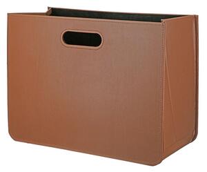 Brooklyn Synthetic Leather Magazine Rack In Light Brown