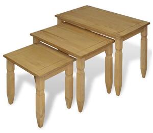 Croydon Wooden Nest Of 3 Tables In Brown