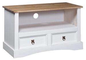 Croydon Wooden TV Stand With 2 Drawers In White And Brown