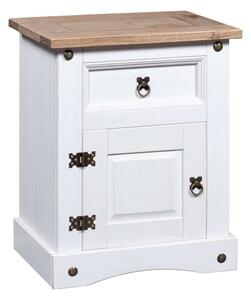 Croydon Wooden Bedside Cabinet With In White And Brown