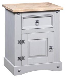 Croydon Wooden Bedside Cabinet With In Grey And Brown