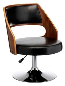 Bordo Bar Chair In Black Padded Seat With Chrome Base