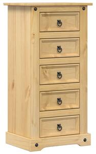 Croydon Wooden Bedside Cabinet With 5 Drawers In Brown