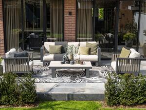 Bolzano Lounge Suite Set With Coffee Table In Black And Taupe