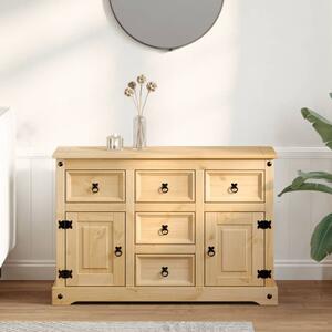 Croydon Wooden Sideboard With 2 Doors 5 Drawers In Brown