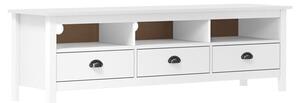 Kendal Wooden TV Stand With 3 Drawers In White