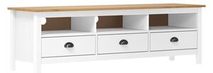 Kendal Wooden TV Stand With 3 Drawers In White And Brown