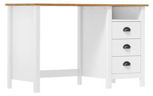 Kendal Wooden Laptop Desk With 3 Drawers In White And Natural