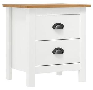 Kendal Wooden Bedside Cabinet With 2 Drawers In White And Brown