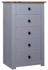 Bury Wooden Chest Of 5 Drawers Tall In Grey And Brown