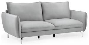 Lazard Plush Velvet 3 Seater Sofa In Grey