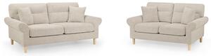 Folsom Fabric 3+2 Seater Sofa Set In Beige