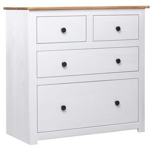 Bury Wooden Chest Of 4 Drawers Tall In White And Brown