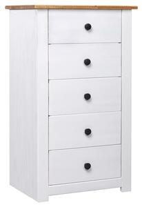 Bury Wooden Chest Of 5 Drawers Tall In White And Brown