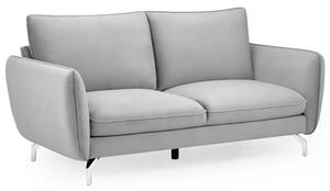 Lazard Plush Velvet 2 Seater Sofa In Grey