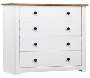 Bury Wooden Chest Of 4 Drawers In White And Brown