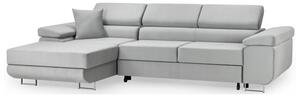 Torrez Plush Velvet Corner Sofa Bed Left Hand In Grey