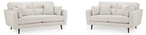 Zanita Fabric 3+2 Seater Sofa Set In Beige