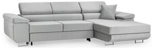 Torrez Plush Velvet Corner Sofa Bed Right Hand In Grey