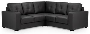 Olivia Large Faux Leather Corner Sofa In Black