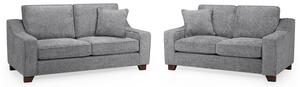 Nazra Fabric 3+2 Seater Sofa Set In Slate