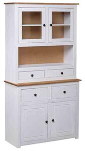 Bury Wooden Display Cabinet With 4 Doors In White And Brown