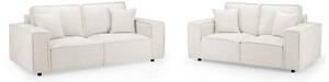 Maria Fabric 3+2 Seater Sofa Set In Cream