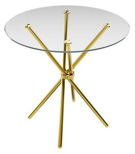 Casa Clear Glass Top Dining Table With Gold Legs