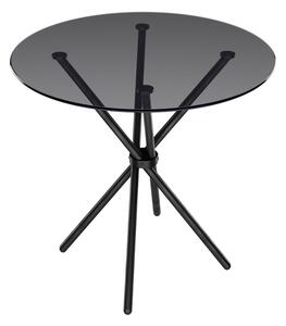 Casa Smoked Glass Top Dining Table With Black Legs