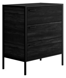 Hoxton Wooden Chest Of 3 Drawers In Black