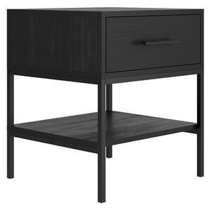 Boston Wooden Bedside Cabinet In Black