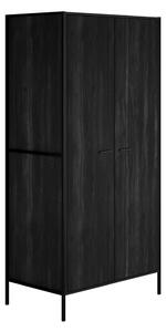 Hoxton Wooden Wardrobe With 2 Door In Black