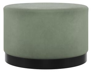 Lara Velvet Pouffe Large With Black Base In Green