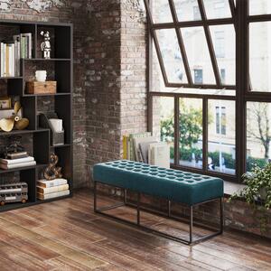 Boden Fabric Hallway Seating Bench With Steel Frame In Blue