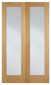 Hemlock 1981mm X 1067mm Clear Internal Door Pair In Oak