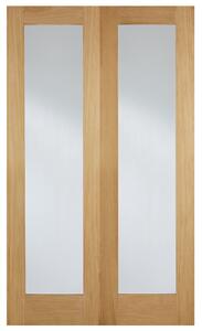 Hemlock 1981mm X 1372mm Clear Internal Door Pair In Oak