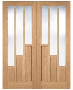 Coventry 1981mm X 1067mm Clear Glass Internal Door Pair In Oak